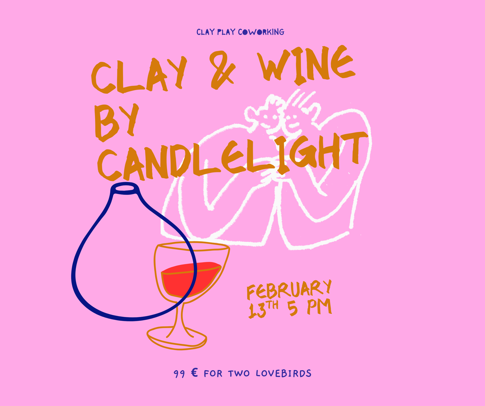Clay and Wine by Candlelight renginio plakatas