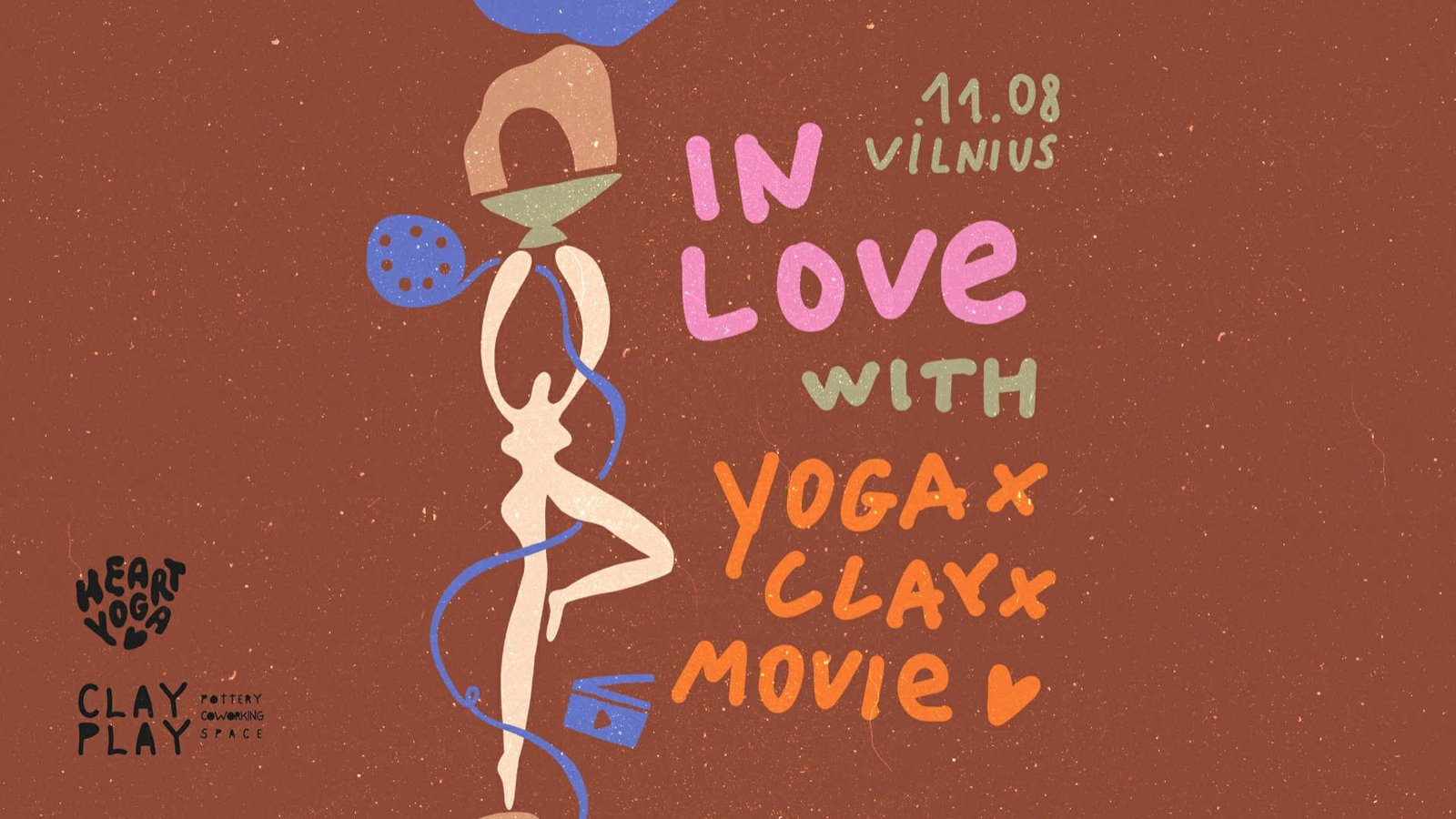 Yoga x Clay x Movie renginio plakatas